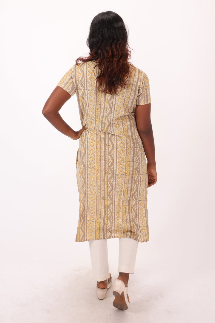 Cream Vanaspathi Printed Cotton Kurta 10072403