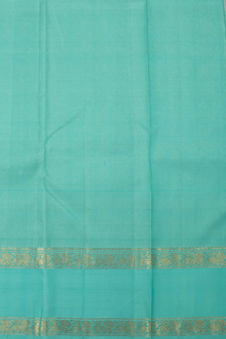 Teal Blue Pure Zari Kanjivaram Silk Saree 10063354