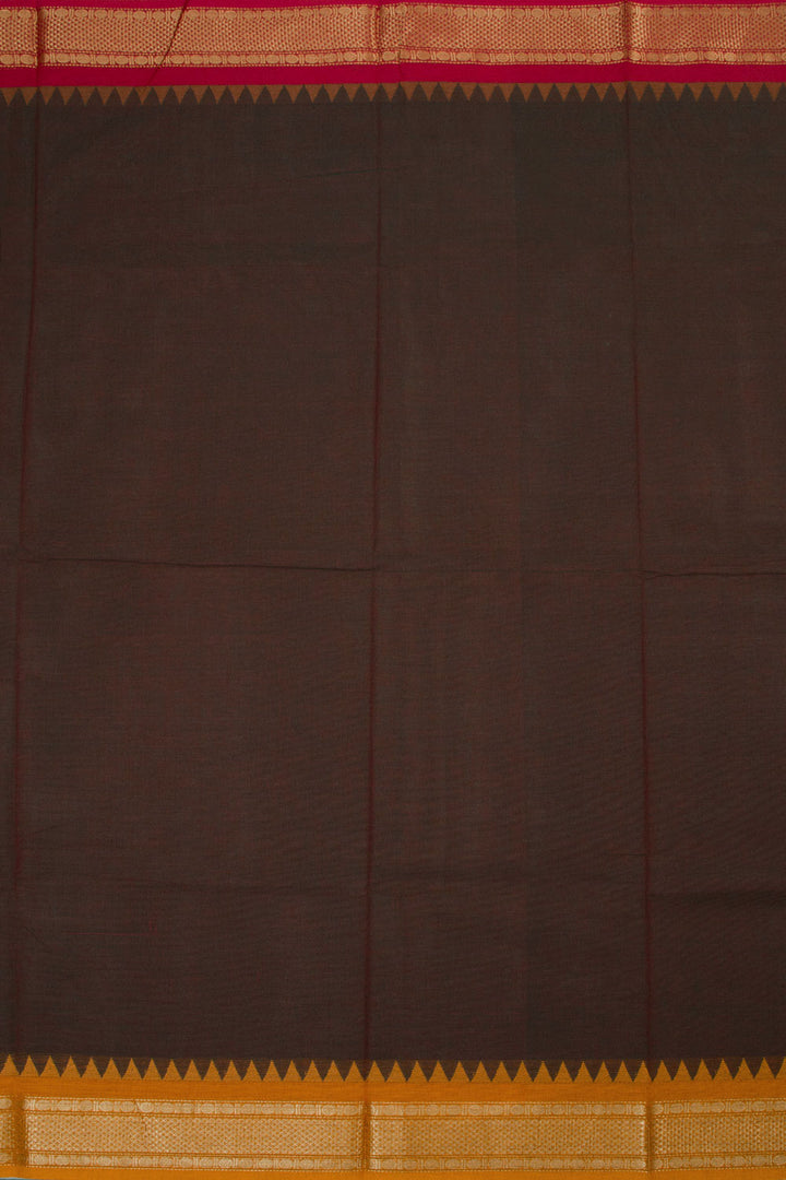 Snuff Brown Handwoven Kanchi Cotton Saree 10063463