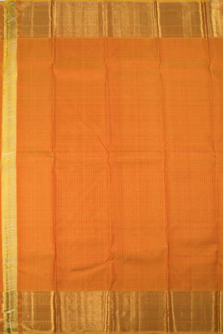 Papaya Orange Pure Zari Kanjivaram Silk Saree 10063378