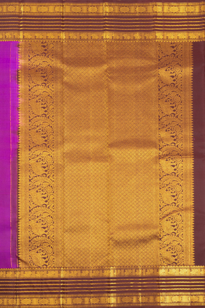 Purple Handloom Kanjivaram Pure Silk Saree 10072830