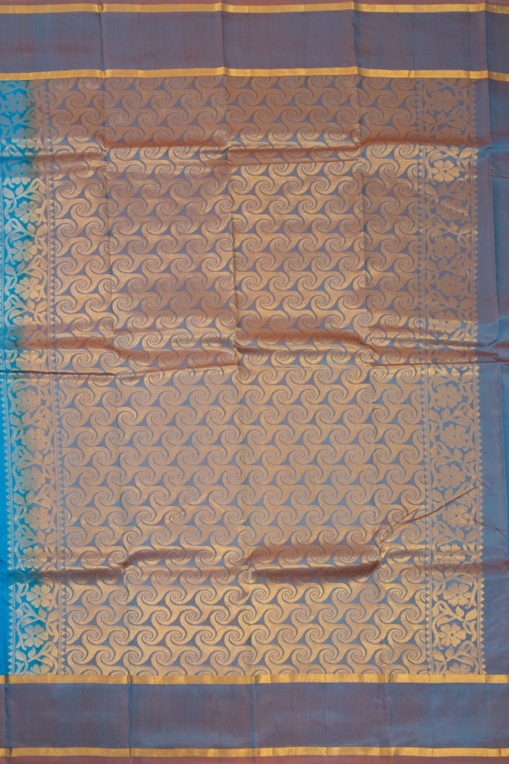 Blue Handloom Kanchipuram Pure Silk Saree 10072861