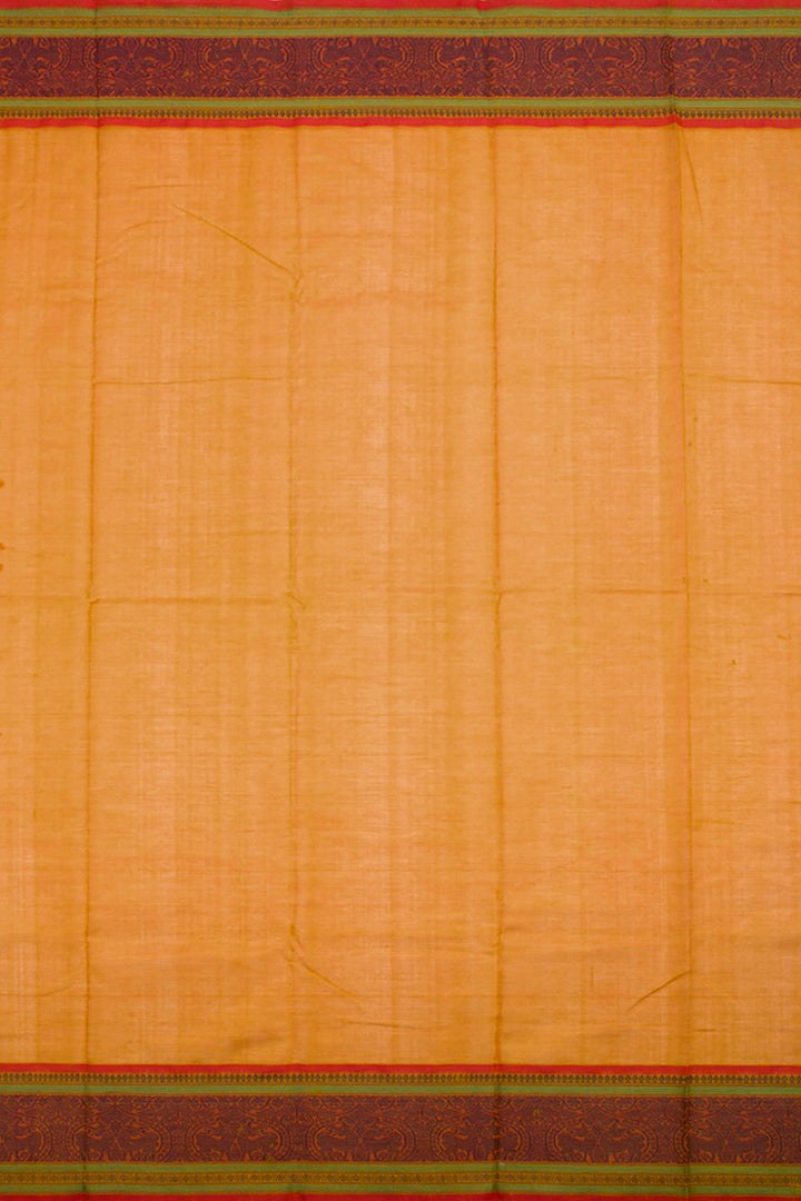 Rusty Orange Handloom Kanchi Silk Cotton Saree 10061314