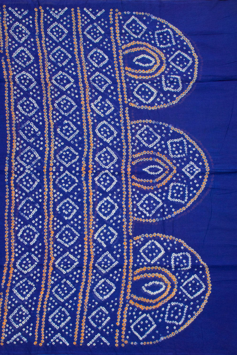 Royal Blue Handcrafted Bandhani Mulmul Cotton Saree 10062531