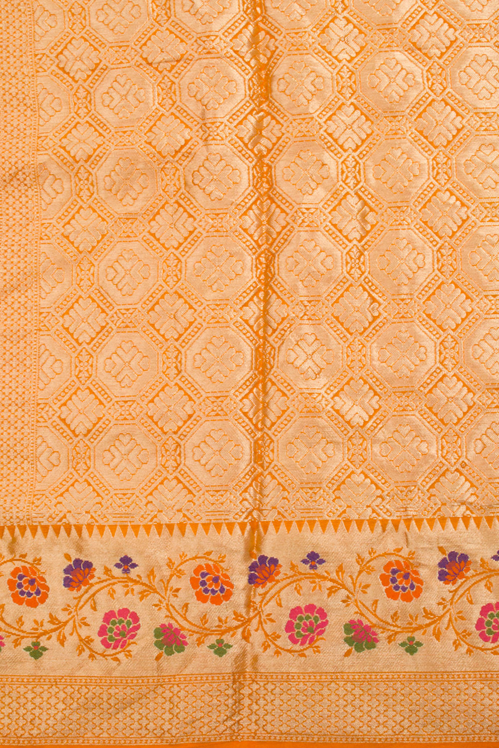 Pumpkin Orange Kanjivaram Pure Silk Bandhani Saree 10062797