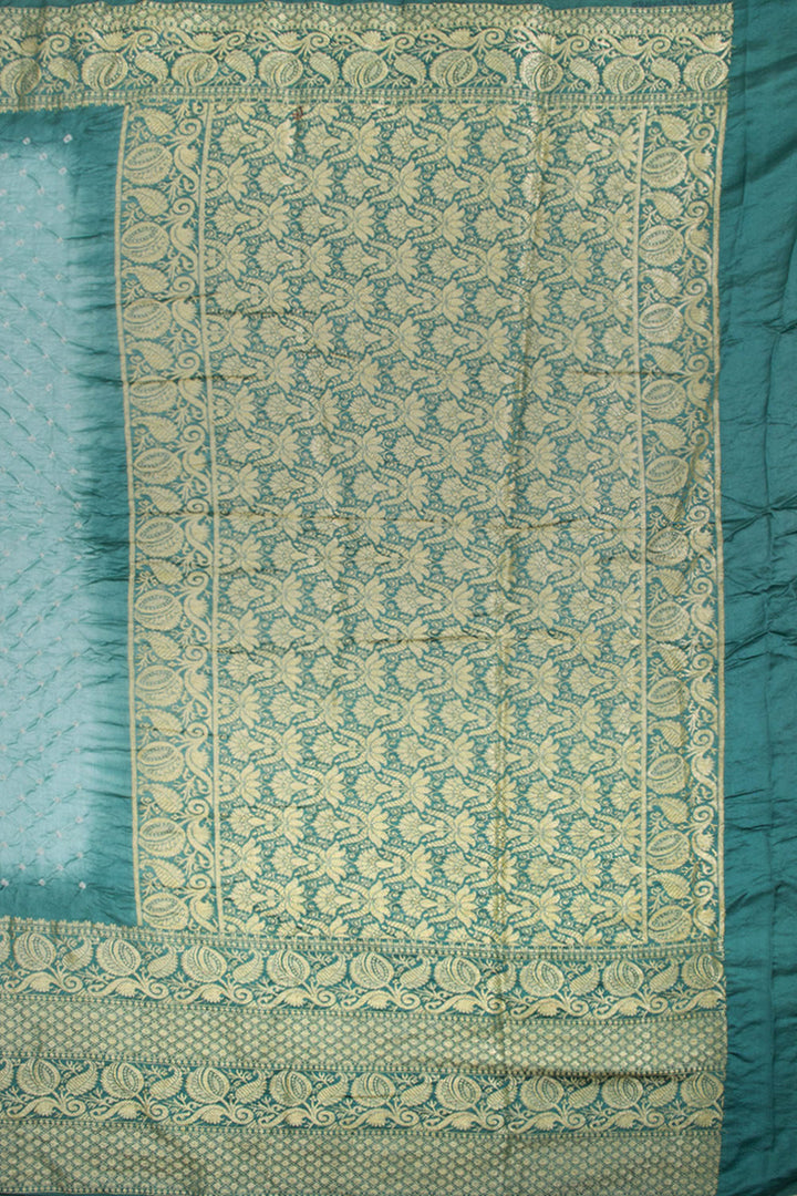 Powder Blue Kanjivaram Pure Silk Bandhani Saree 10062804