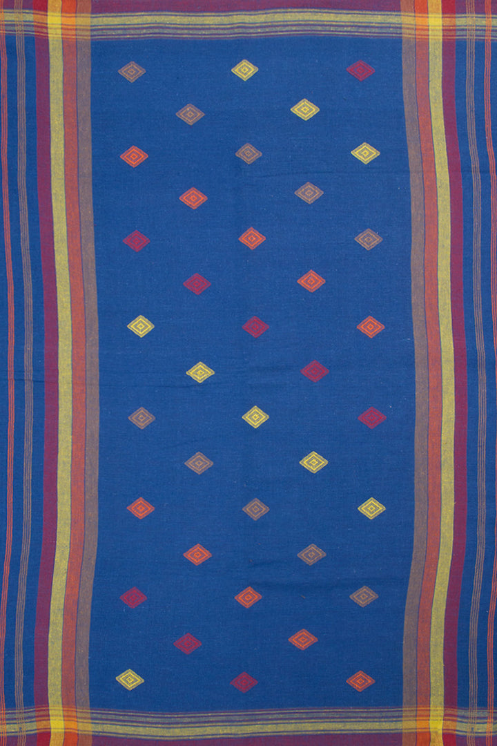 Yale Blue Handloom Bhujodi Kala Cotton Saree 10063041