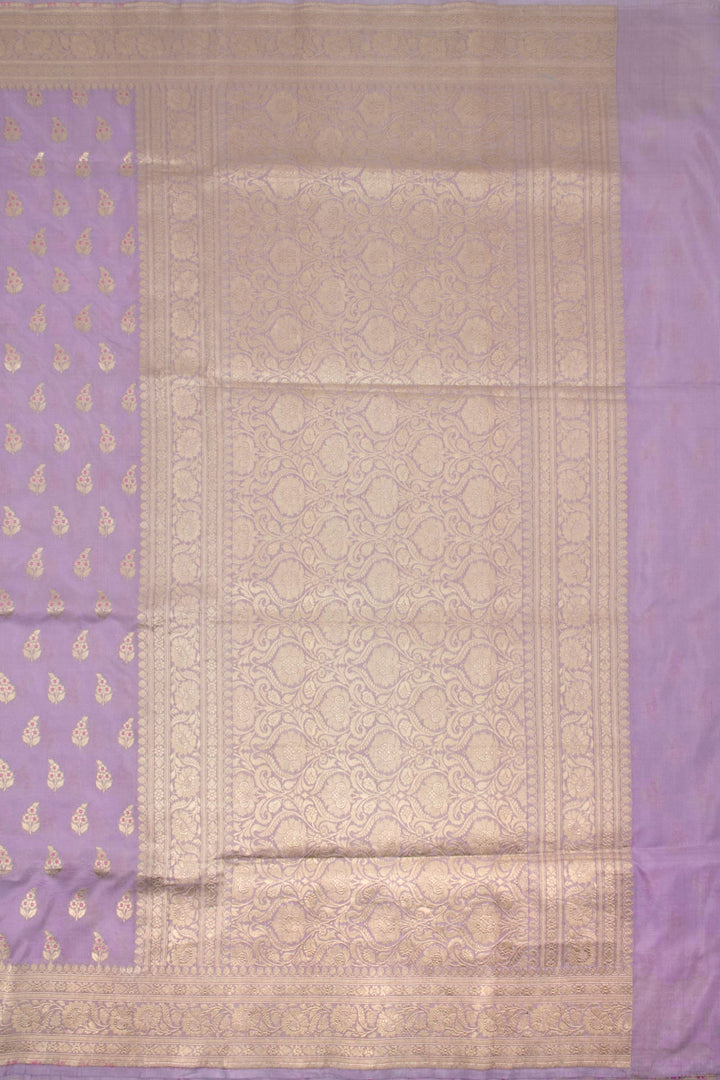 Dusky Lavender Handloom Banarasi Katan Silk Saree 10063205