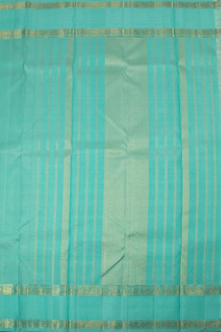 Teal Blue Pure Zari Kanjivaram Silk Saree 10063354