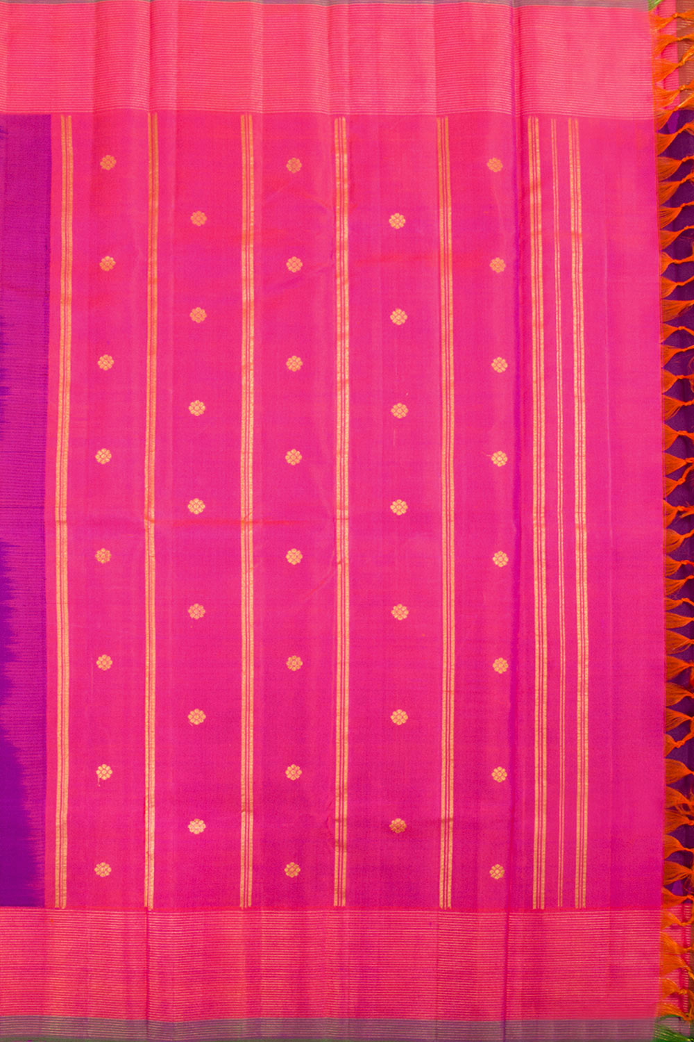 Velvet Purple Pure Zari Korvai Kanjivaram Silk Saree 10062485