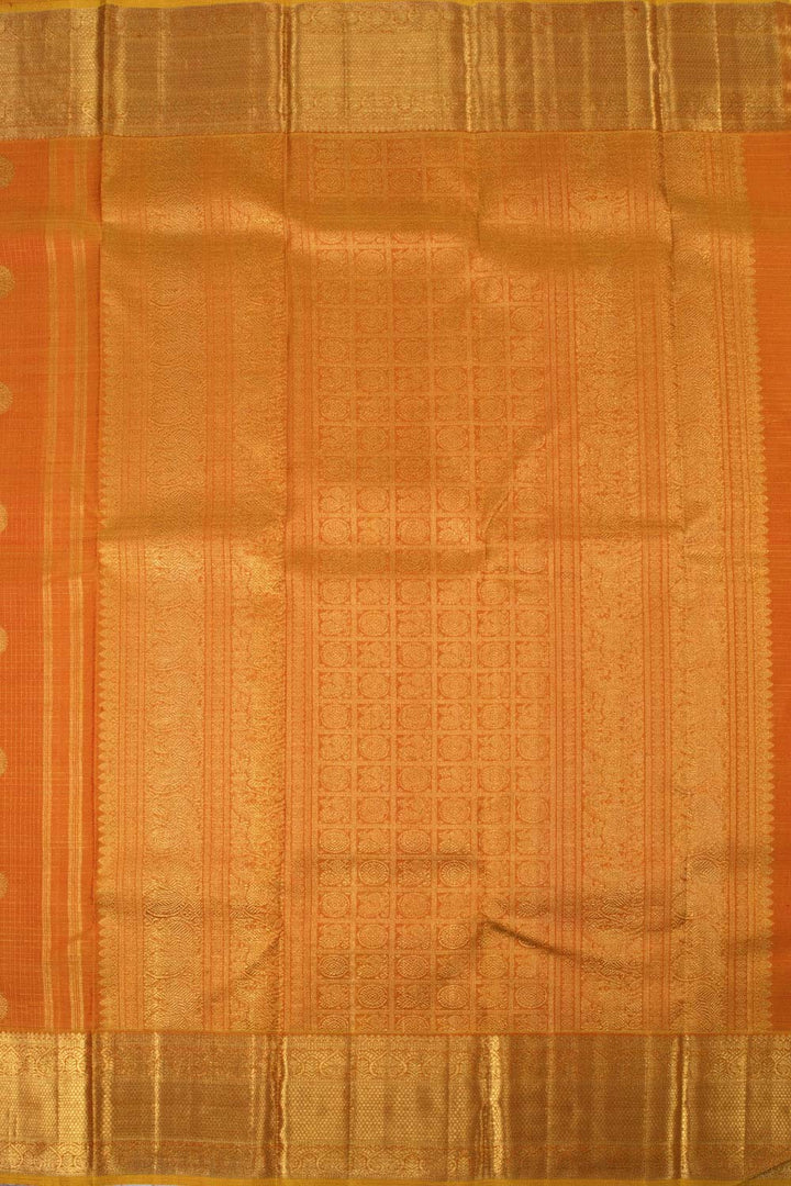 Papaya Orange Pure Zari Kanjivaram Silk Saree 10063378