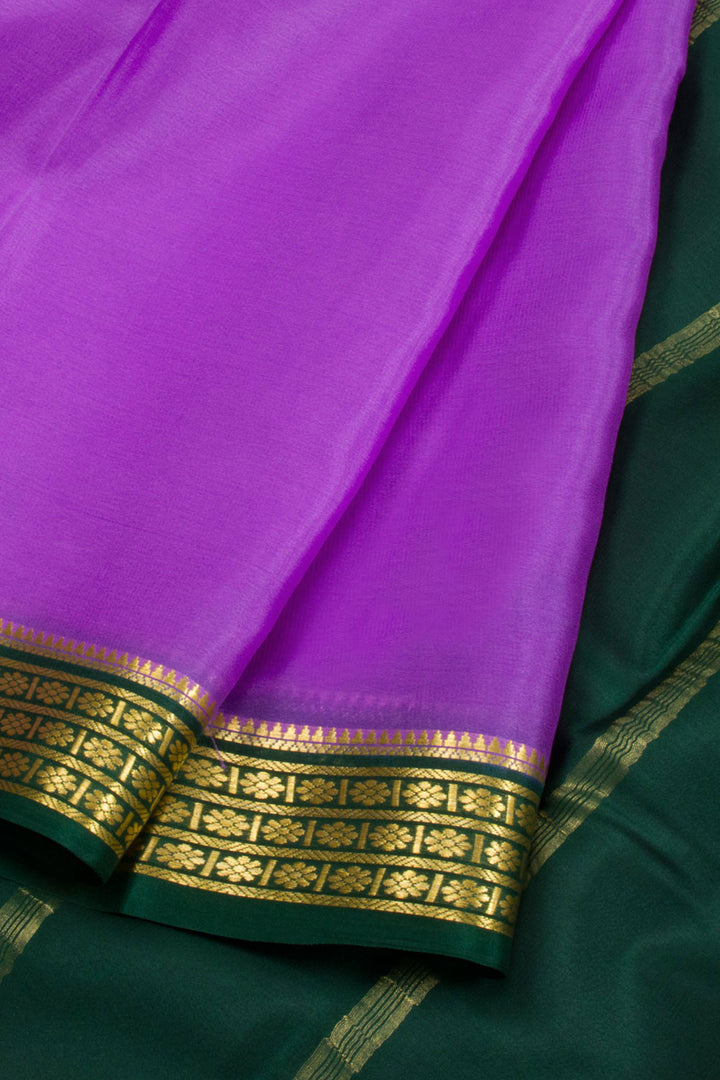 Rich Lilac Purple Mysore Crepe Silk Saree 10062322