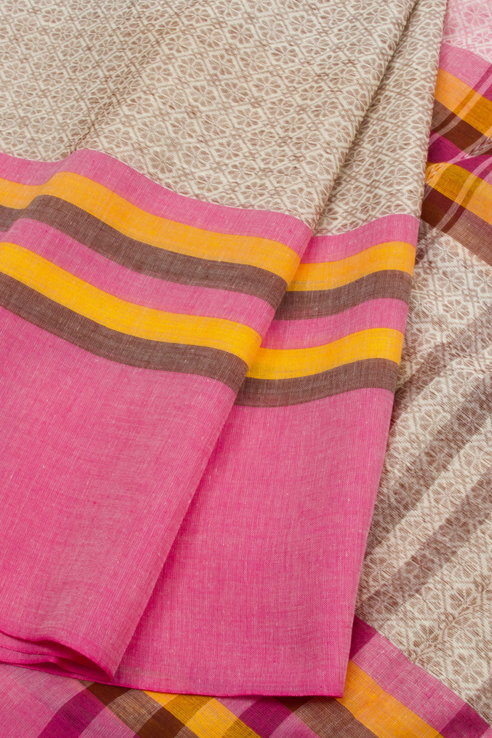 Pink Handloom Dhaniakhali Cotton Saree 10062588