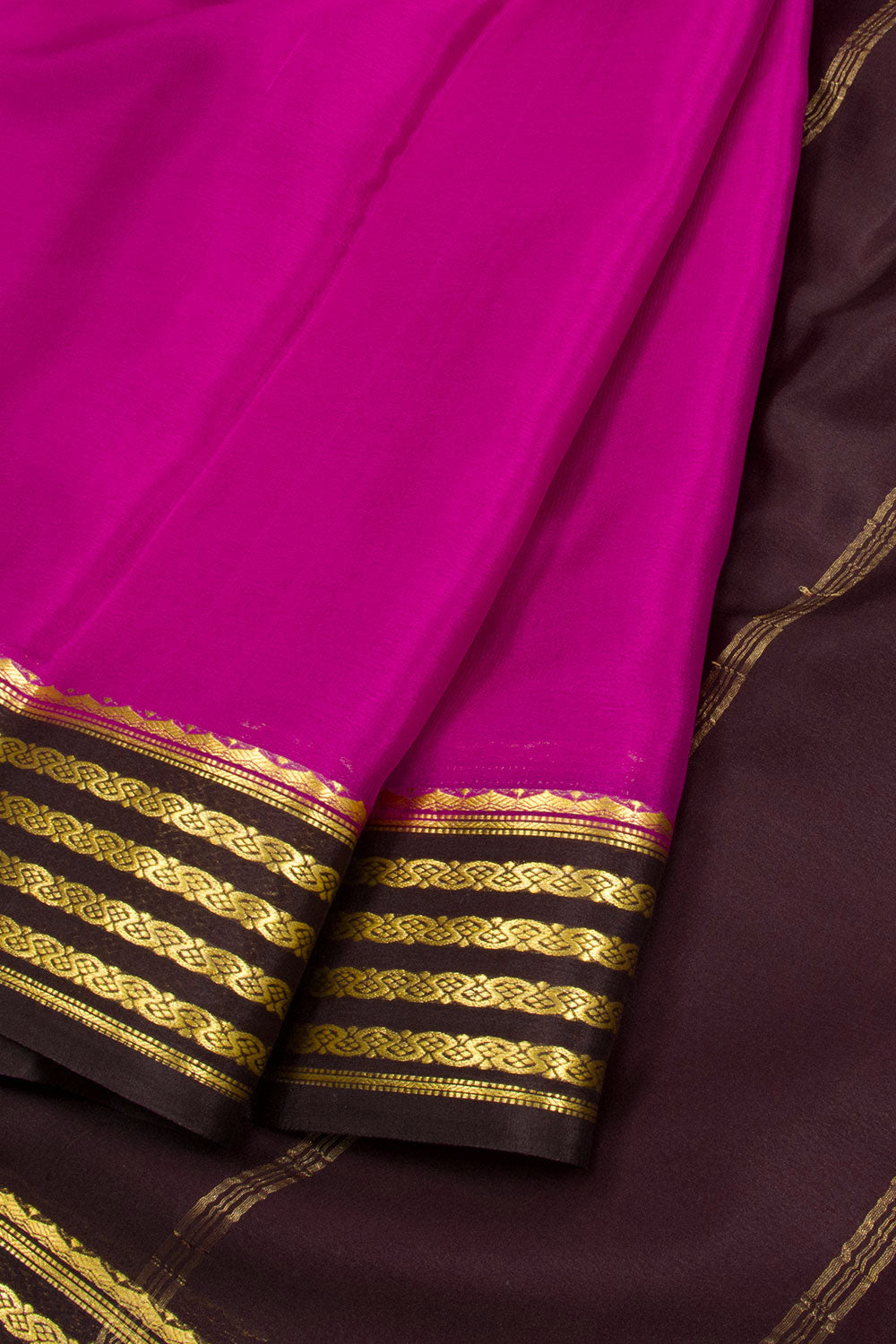 Raspberry Pink Mysore Crepe Silk Saree 10062306