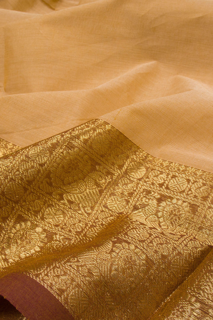 Sand Brown Handwoven Kanchi Cotton Saree 10063451