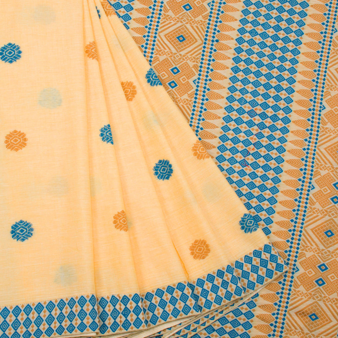 Sandal Yellow Handloom Assam Cotton Saree 10062518