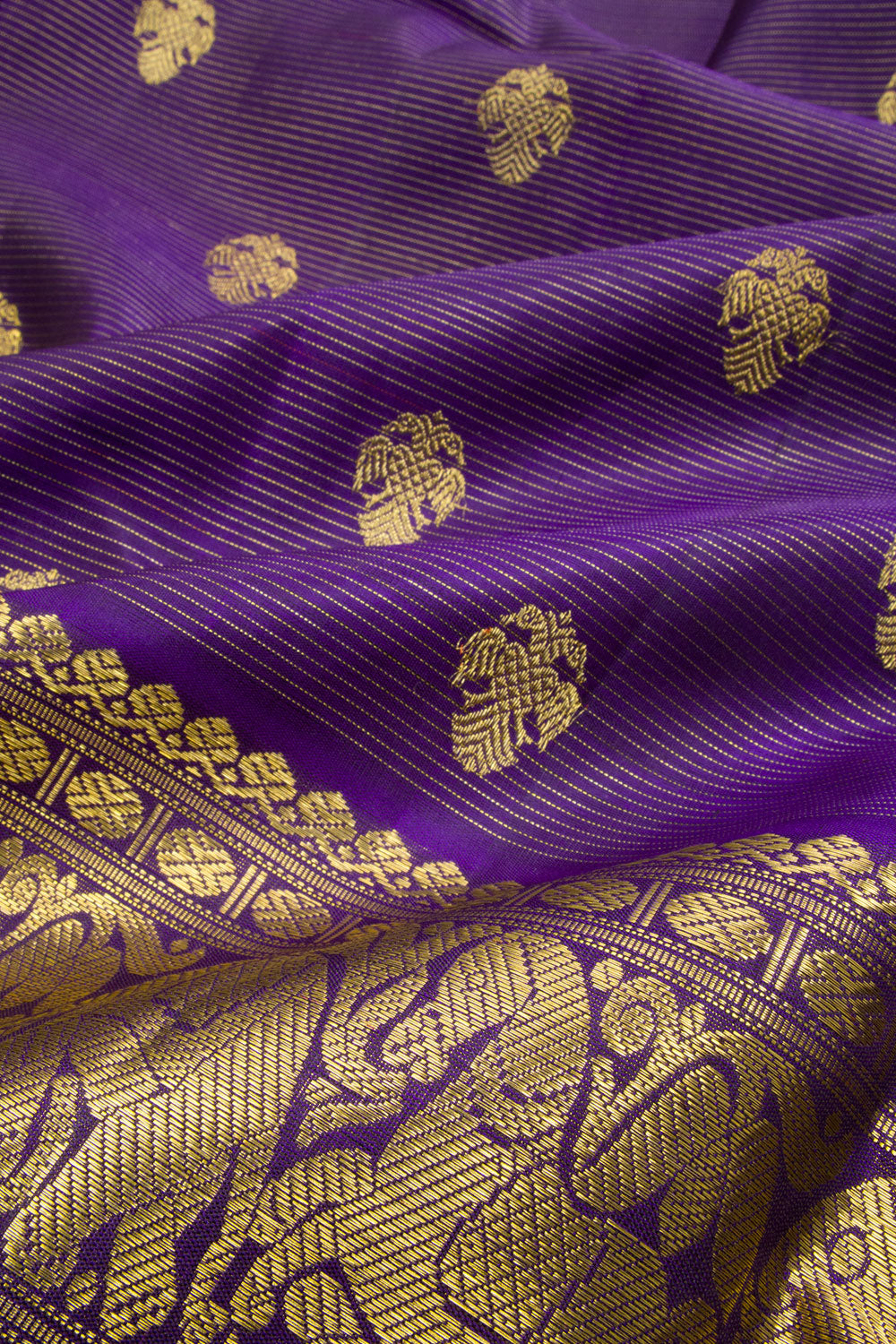 Royal Violet Pure Zari Kanjivaram Silk Saree 10062781