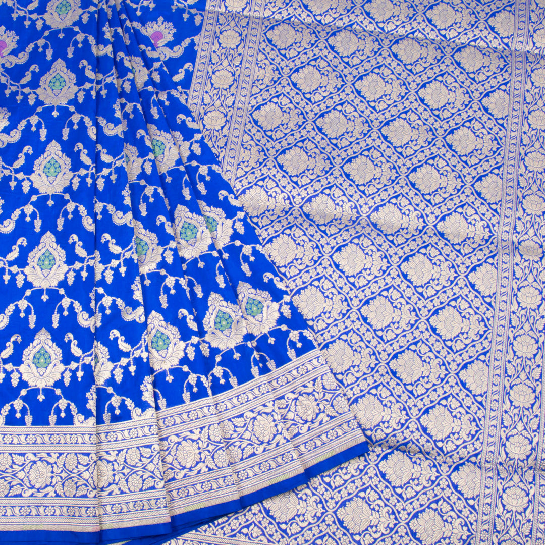 Royal Blue Handloom Banarasi Katan Silk Saree 10063208