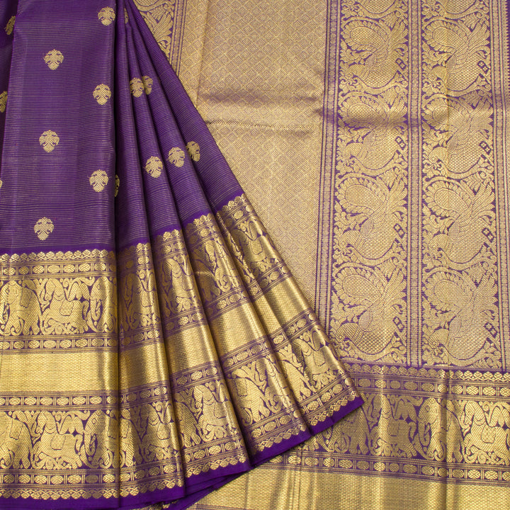 Royal Violet Pure Zari Kanjivaram Silk Saree 10062781