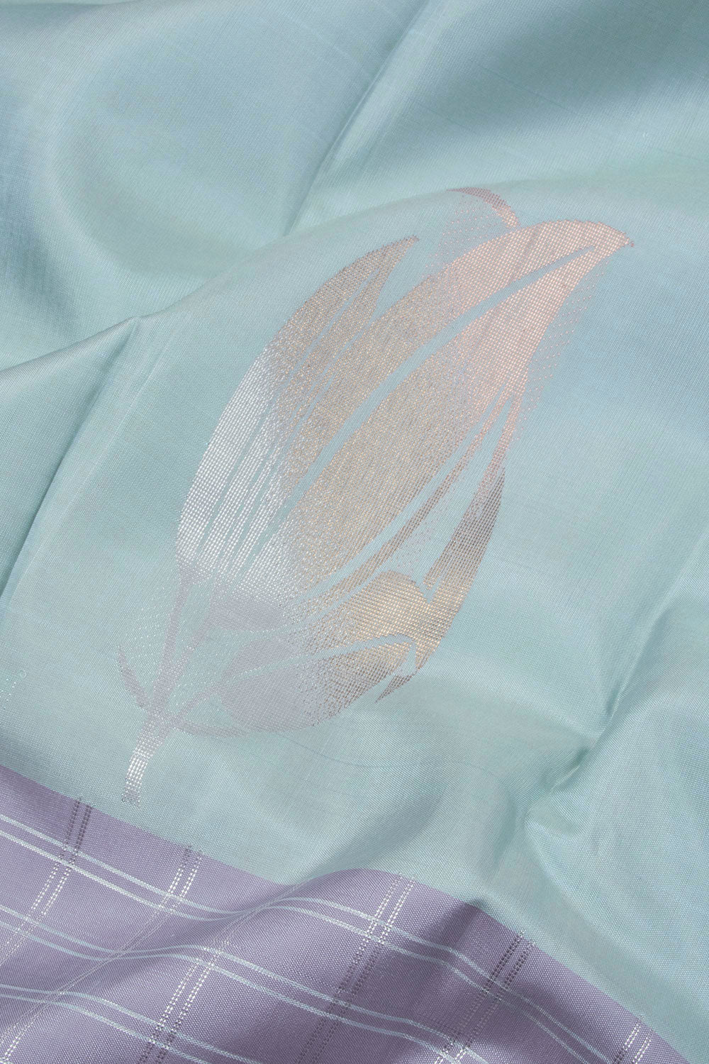 Powder Blue Pure Zari Kanjivaram Silk Saree 10063342