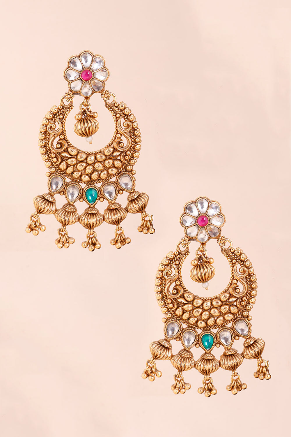 Gold Plated Kundan Chandbali Earring