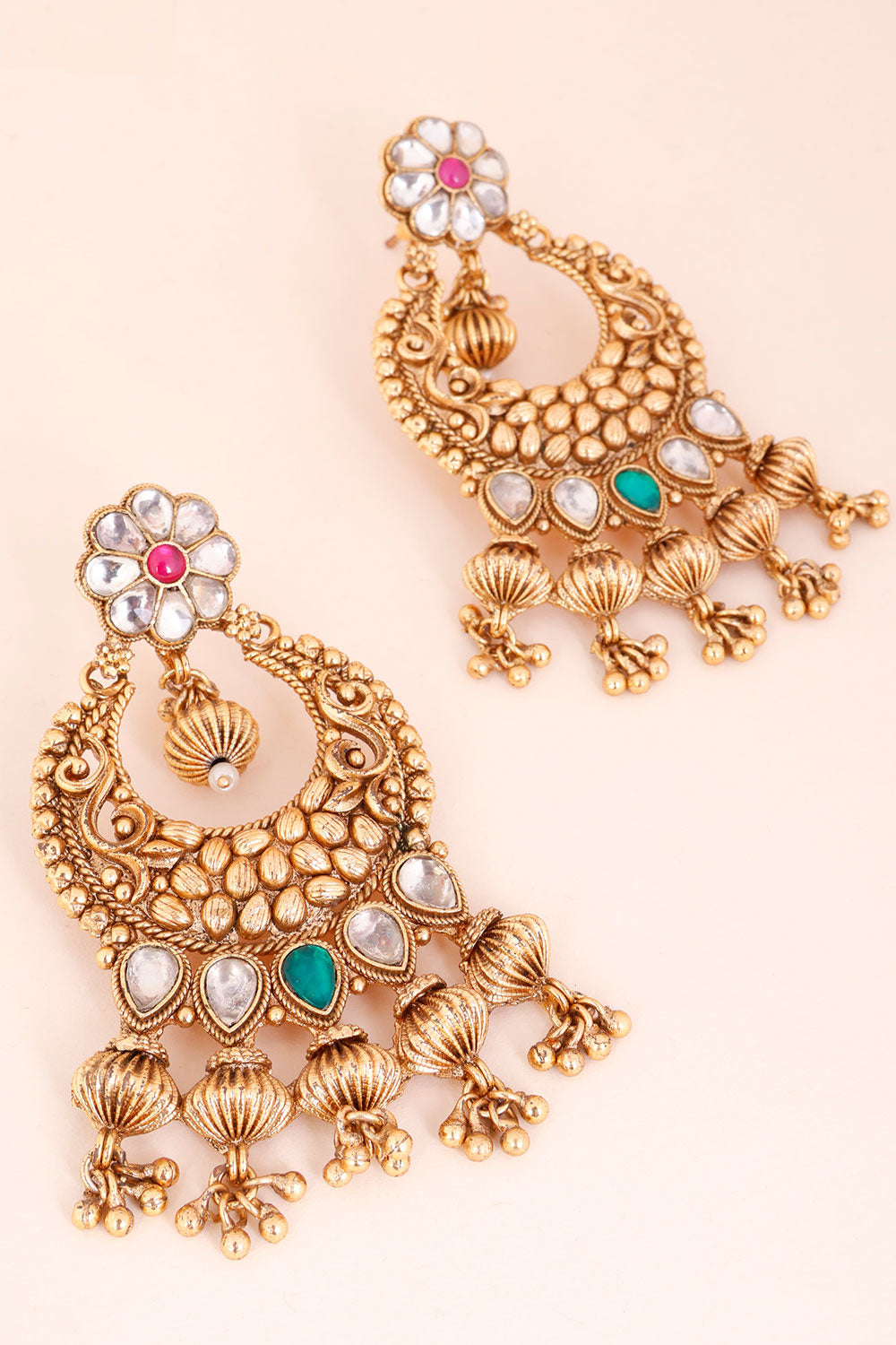 Gold Plated Kundan Chandbali Earring