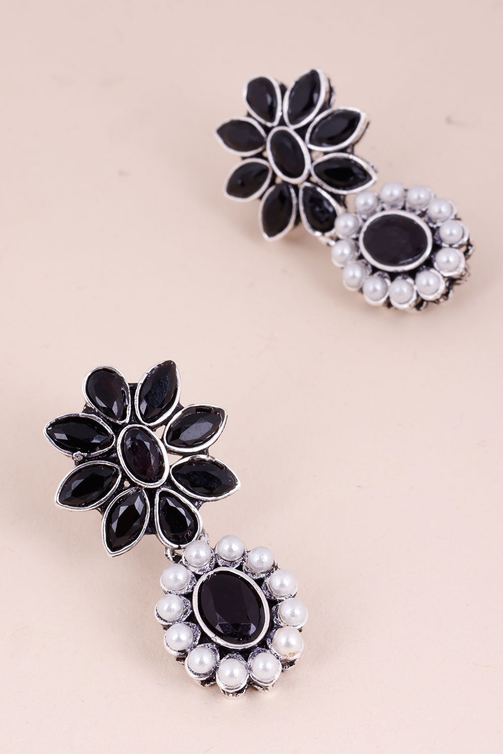 Oxidised Floral Earring 