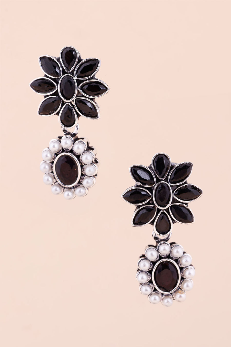 Oxidised Floral Earring 