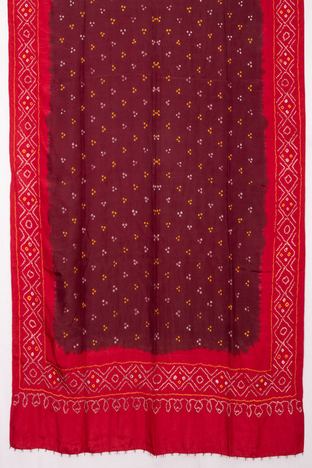 Maroon Bandhani Mulberry Silk Dupatta 10072134