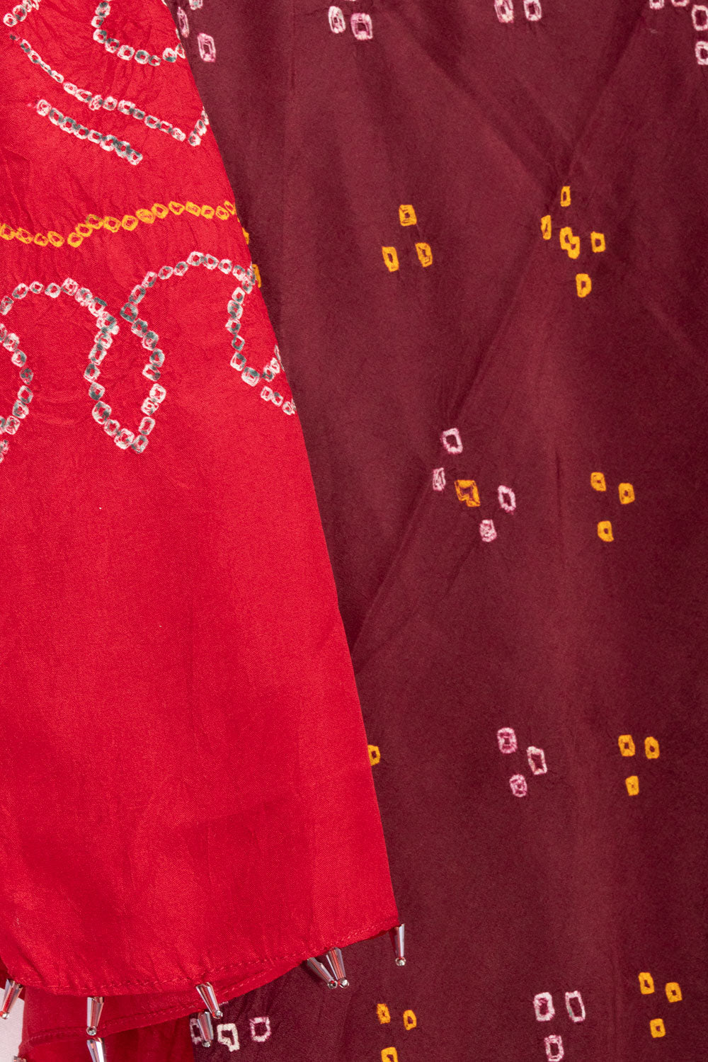 Maroon Bandhani Mulberry Silk Dupatta 10072134