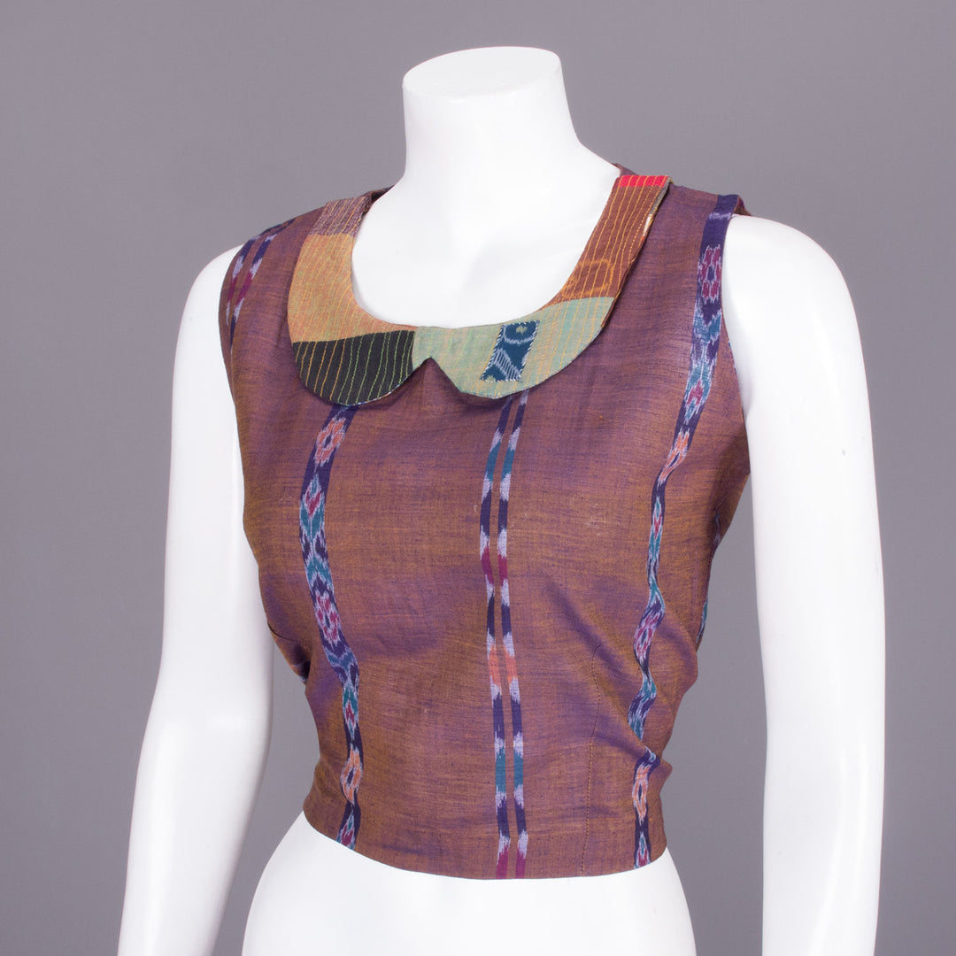 Purple Handcrafted Odisha Ikat Crop Top