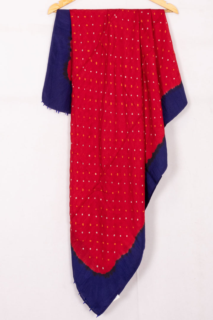 Red Bandhani Mulberry Silk Dupatta 10072136