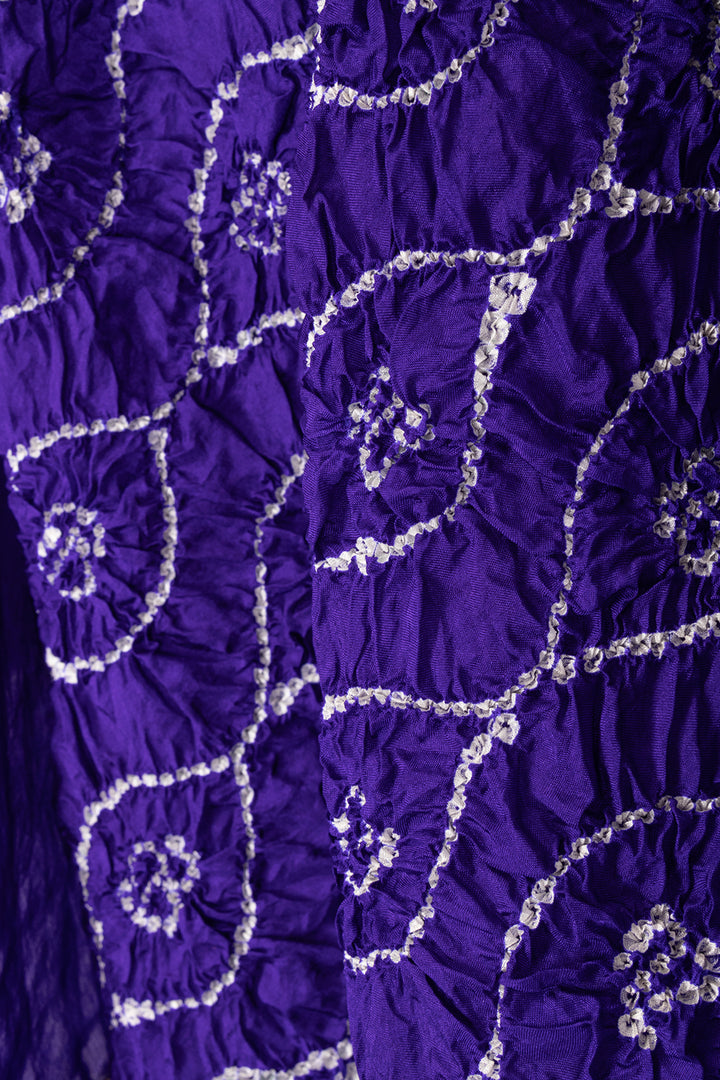 Violet Bandhani Mulberry Silk Dupatta 10072128