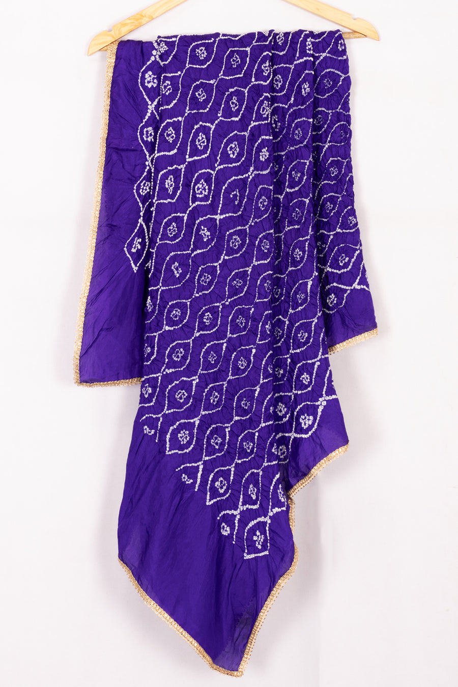 Violet Bandhani Mulberry Silk Dupatta 10072128