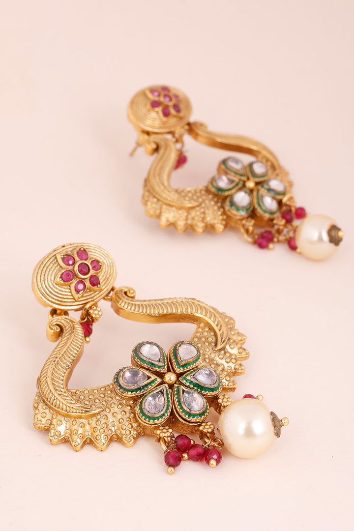 Gold Plated Kundan Earring