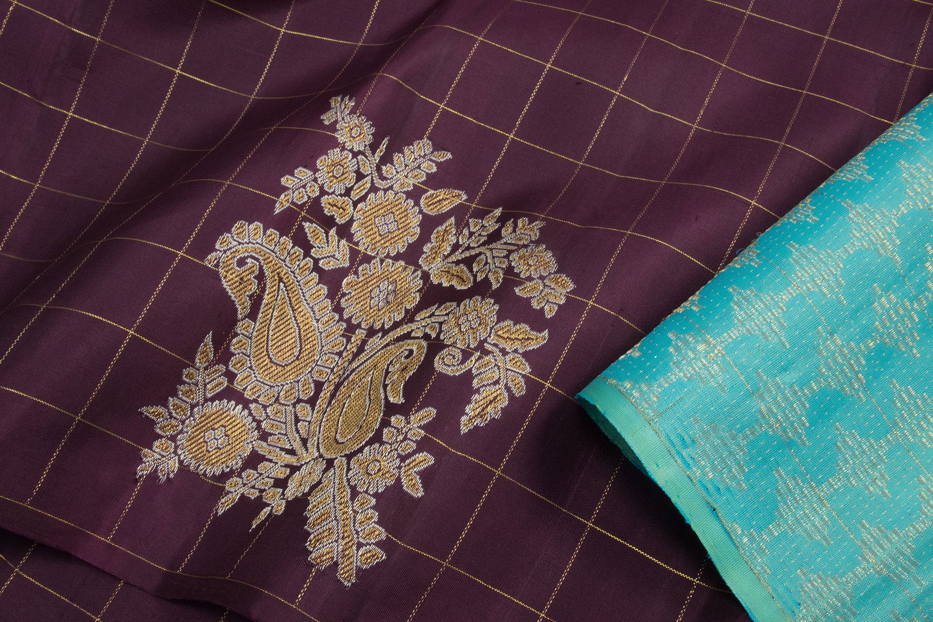 Shop Purple Borderless Kanjeevaram Silk Saree Online - Tulsi Weaves