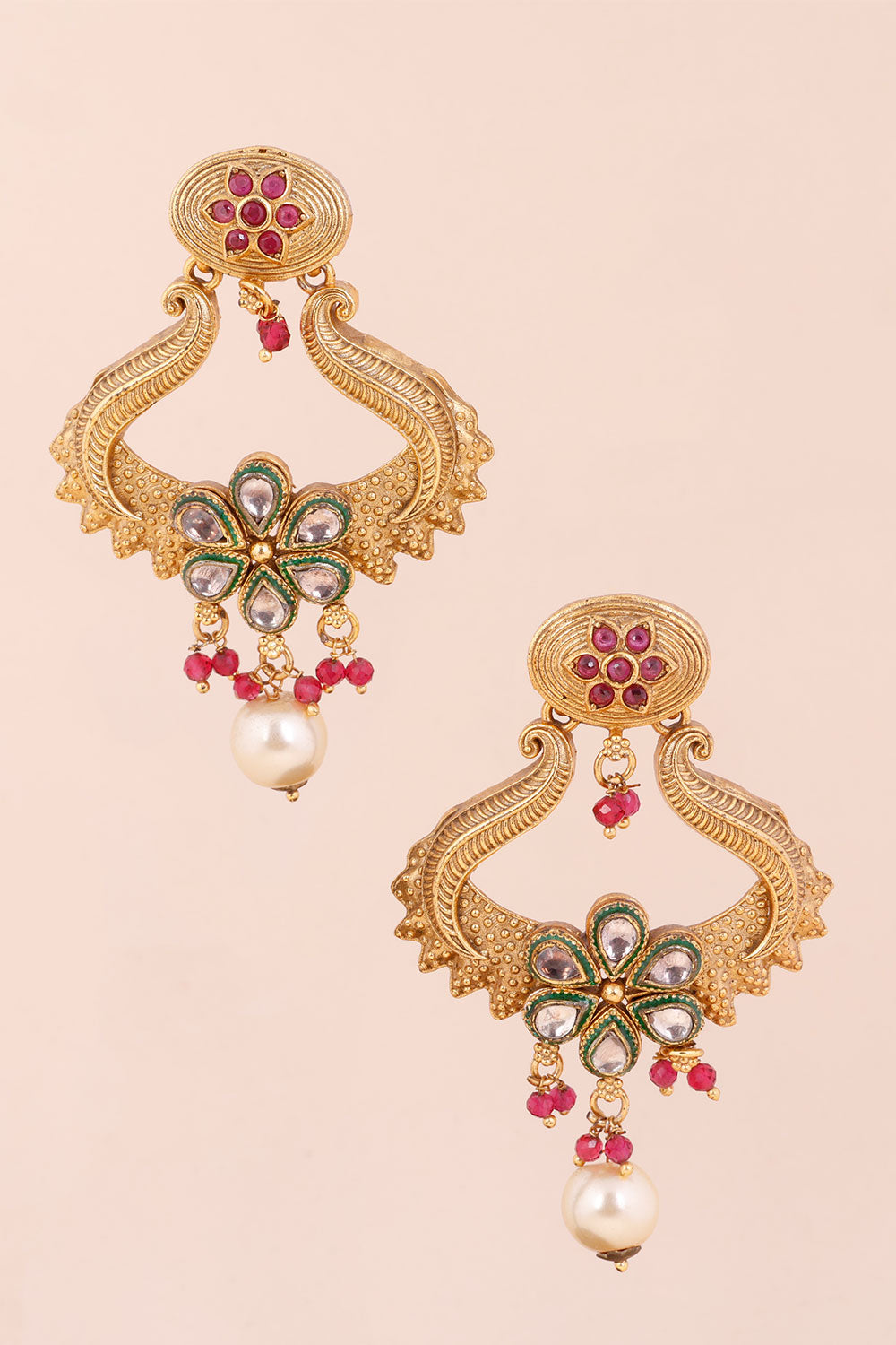 Gold Plated Kundan Earring