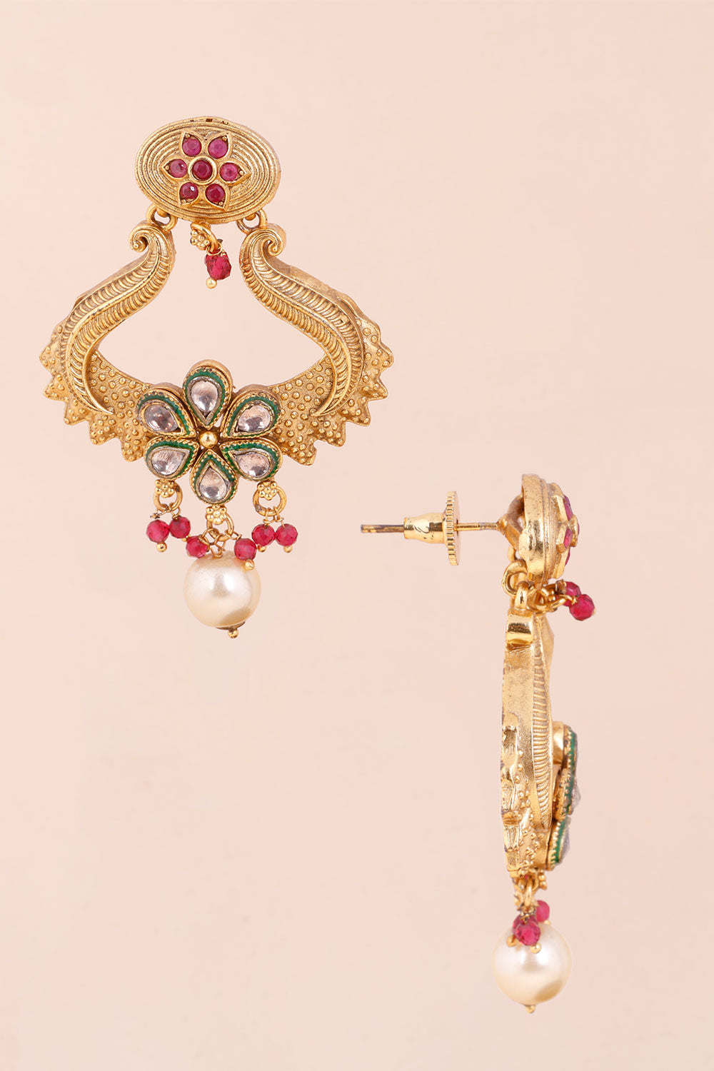 Gold Plated Kundan Earring