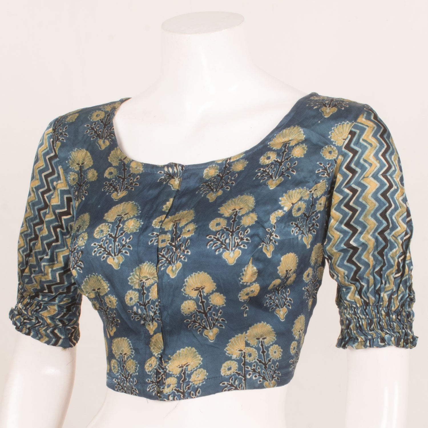 Ajrakh Printed Modal Silk Blouse 10058990 – Avishya.com