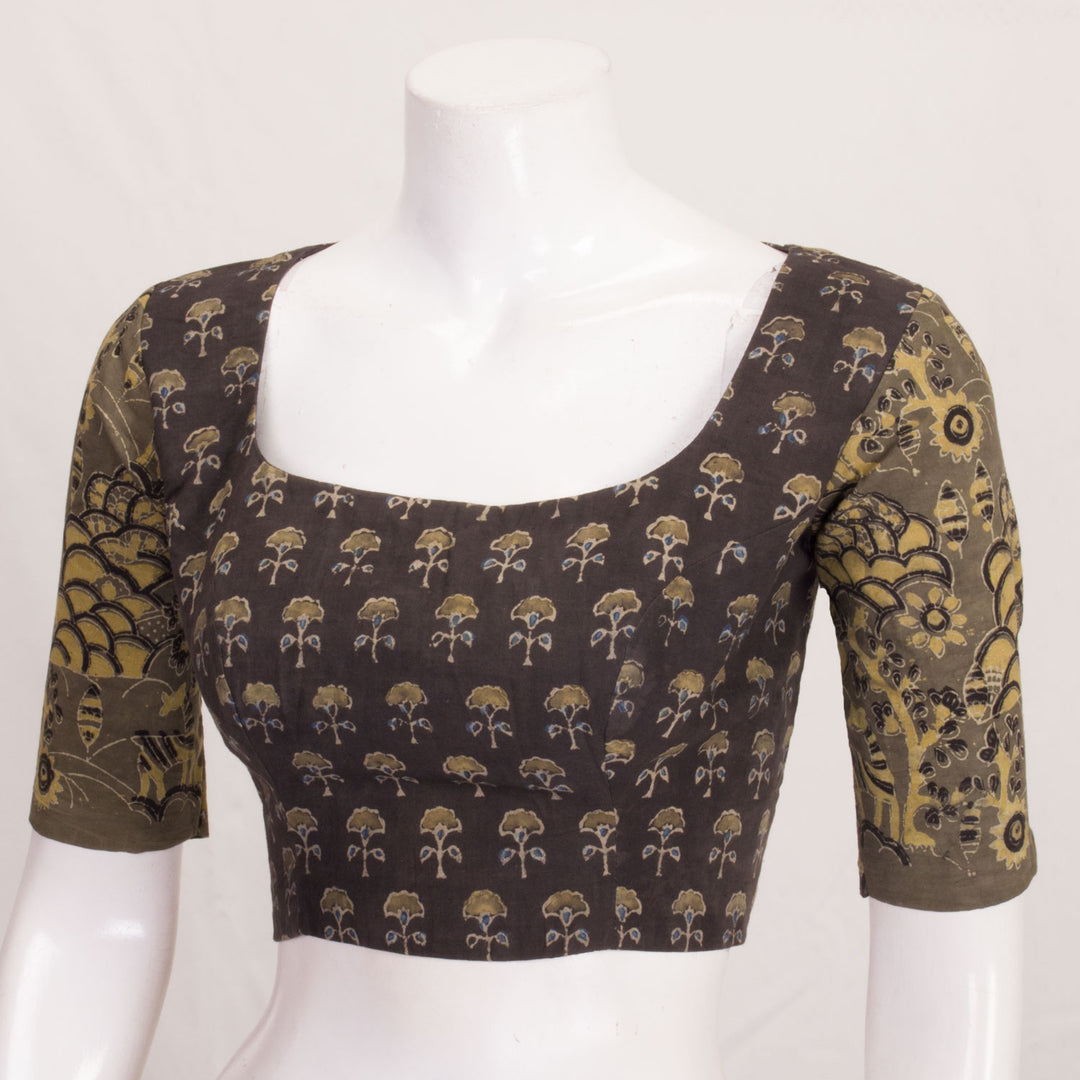 Brown Dabu Printed Cotton Blouse 10061201