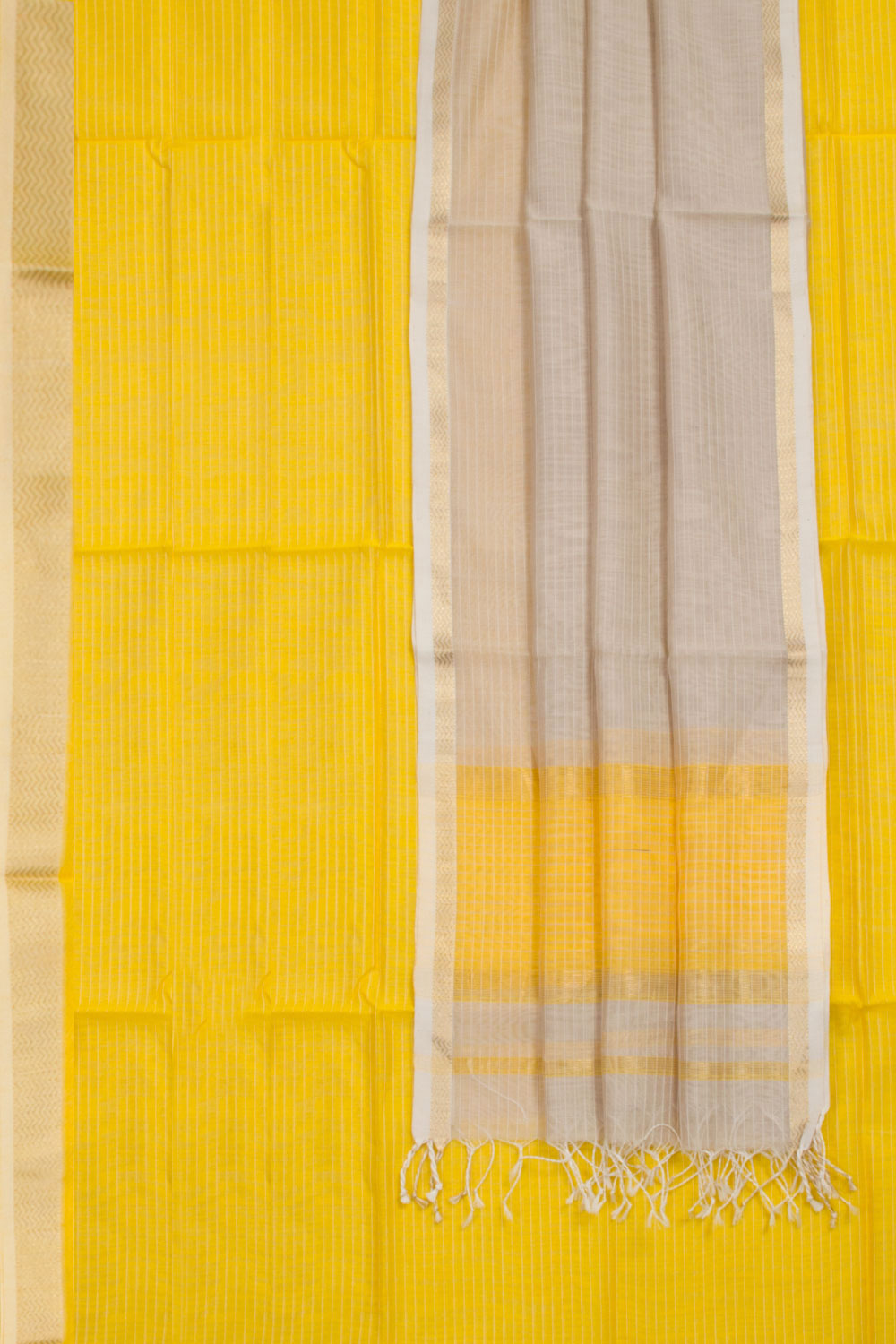 Yellow Maheshwari Silk Cotton 2 pc Salwar Suit Material 10062191