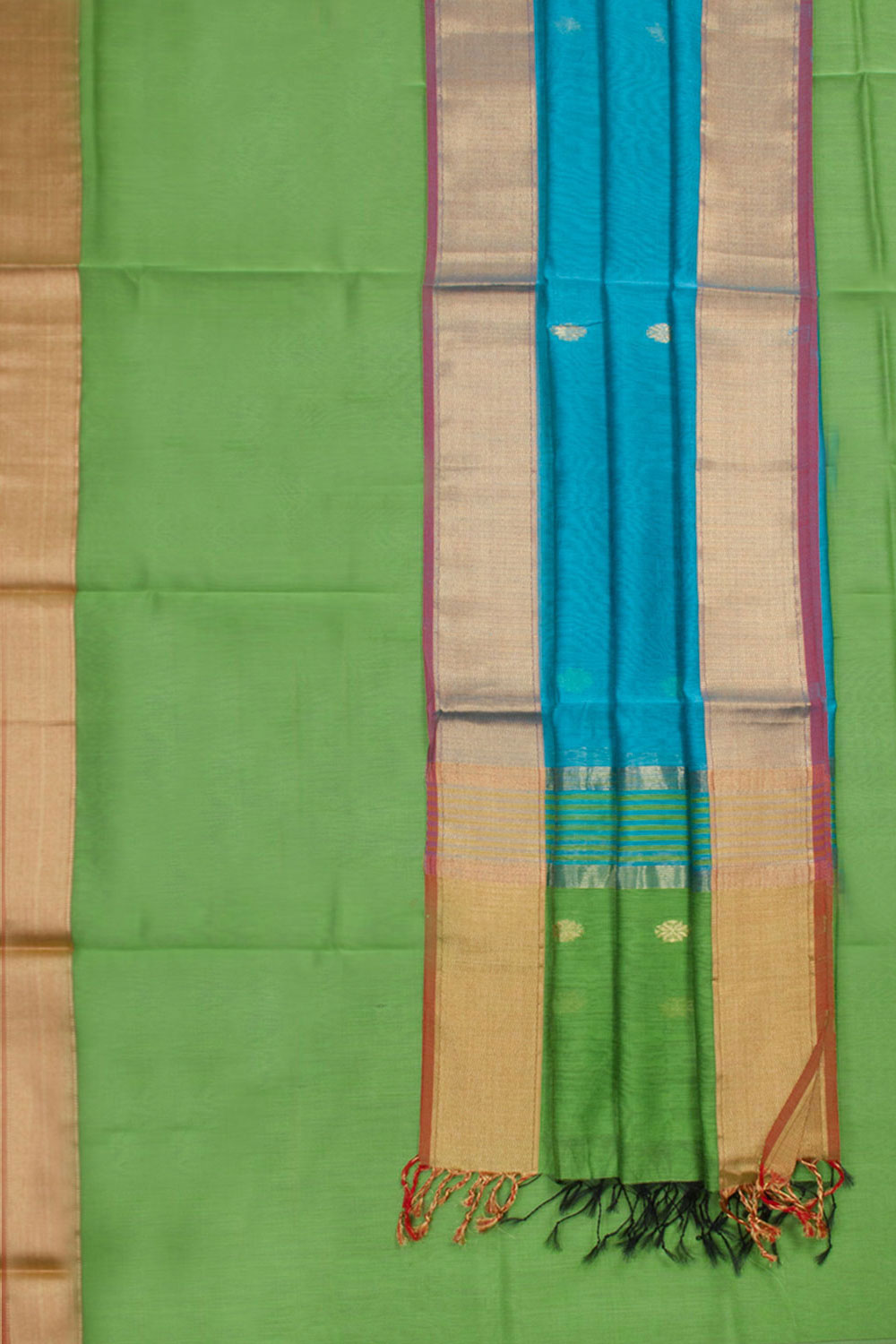 Indigo jaal print maheshwari silk suit – Govind Hand Printers