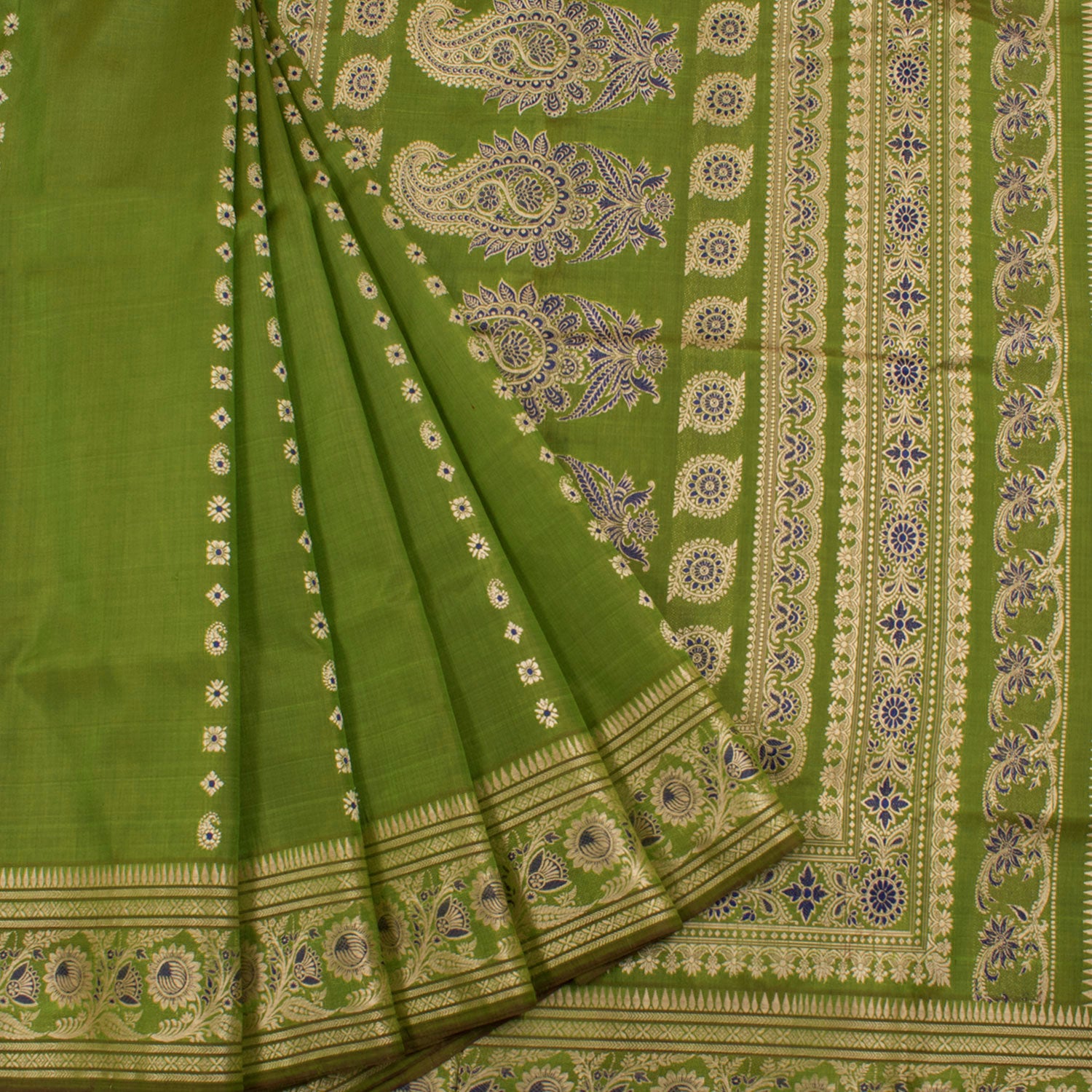 Royal Blue Baluchari Silk Saree