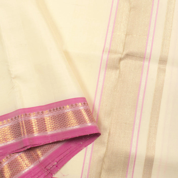 Handloom Pure Zari Kanjivaram Silk Dhoti with Angavastram and Zari Border