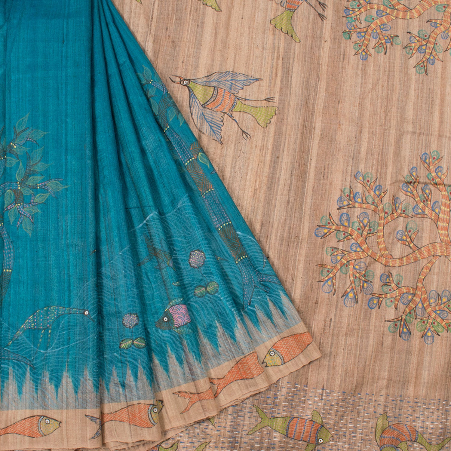 Gopalpur Tussar Saree With Ganga Jamuna Border - Etsy