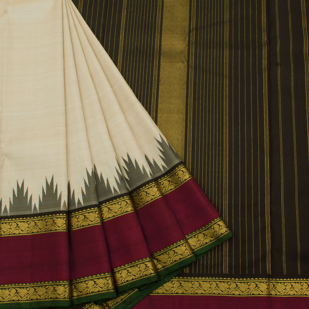 Handloom Pure Zari Korvai Kanjivaram Silk Saree 10056241