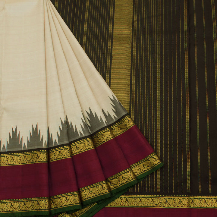 Handloom Pure Zari Korvai Kanjivaram Silk Saree 10056241