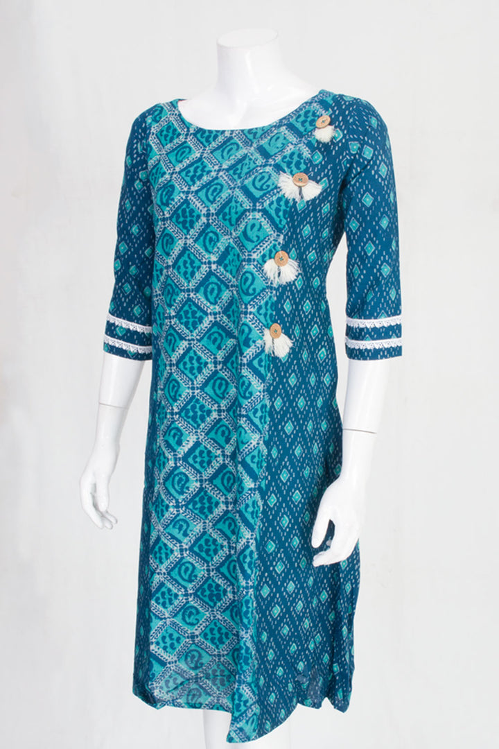 Blue Handcrafted Dabu Printed Cotton Kurta 10061606