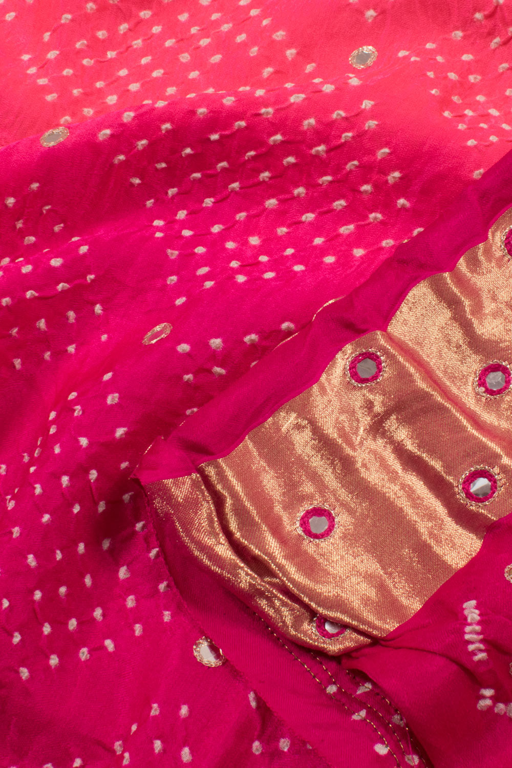 Handcrafted Bandhani Gajji Silk Saree 10059599