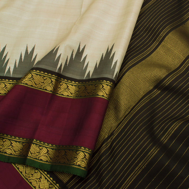 Handloom Pure Zari Korvai Kanjivaram Silk Saree 10056241